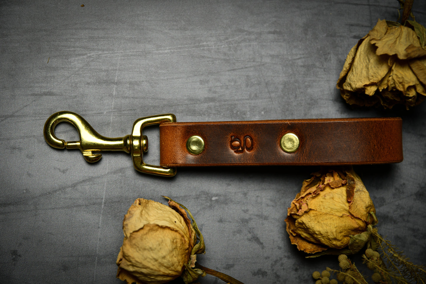 Handcrafted Chestnut Leather Lead Holder/Keyring.