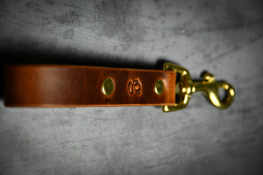 Handcrafted Chestnut Leather Lead Holder/Keyring.