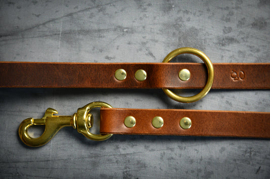 Handcrafted Chestnut Leather Lead.