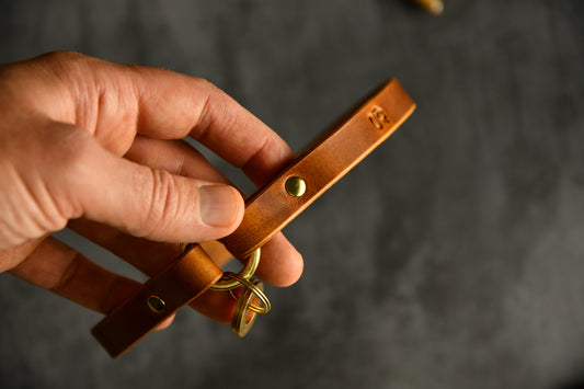 Custom Fit Leather Dog ID Collar in Light Tan