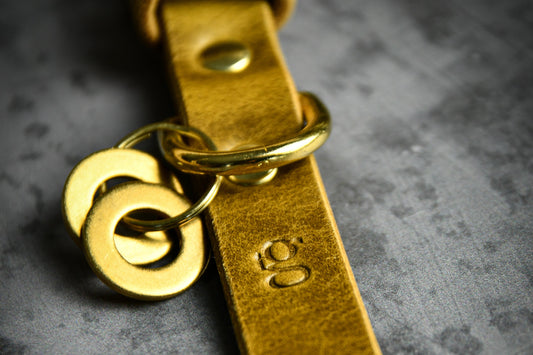 Handcrafted Personalised Leaf Green Leather Collar.