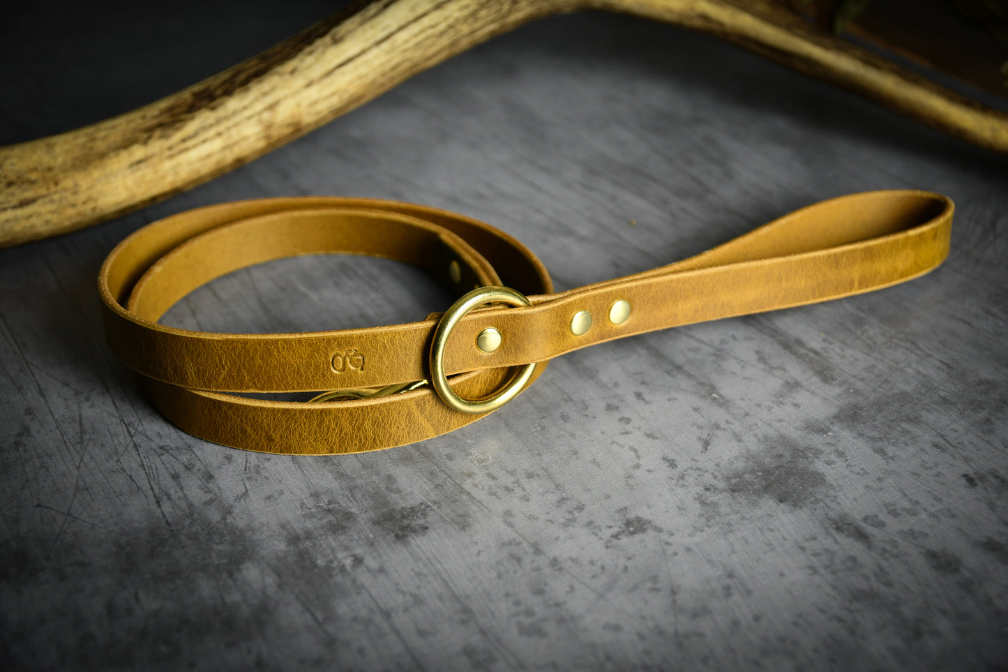 Handcrafted Leaf Green Full-Grain Leather Lead