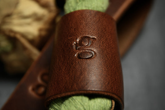 Handcrafted Olive Green Lead with Chestnut Lyvden Leather.