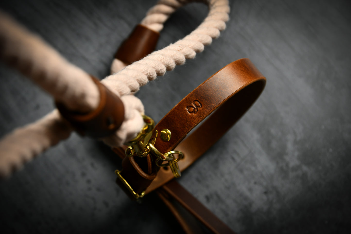 Handcrafted Pastel Pink Lead and Personalised Collar Set with Chestnut Leather.