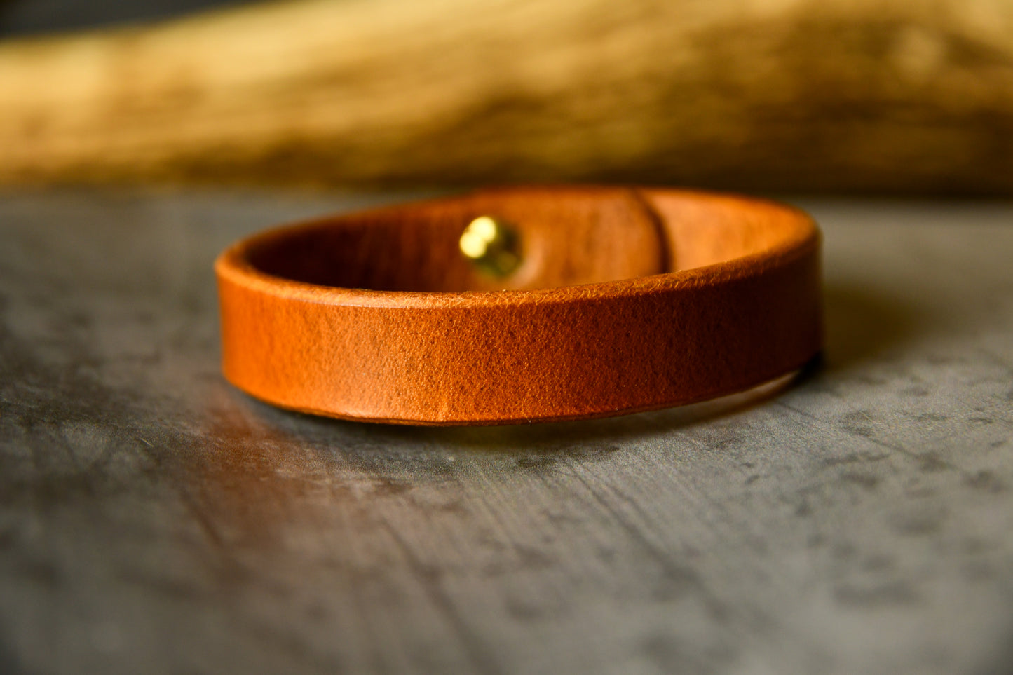 Handcrafted Unisex Leather Bracelet in Light Tan. For those willing to proudly match their hound's Gentry attire.