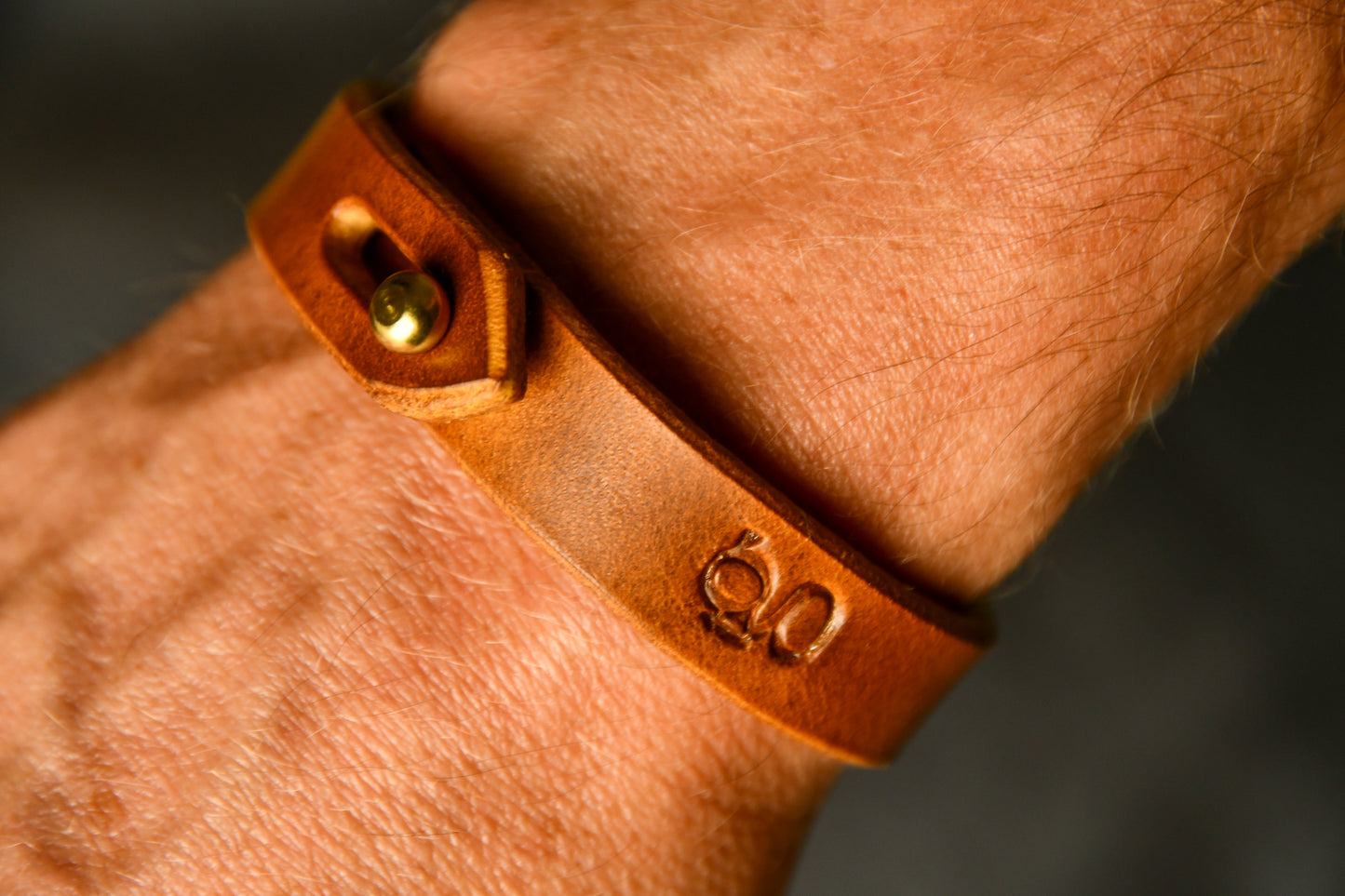 Handcrafted Unisex Leather Bracelet in Light Tan. For those willing to proudly match their hound's Gentry attire.
