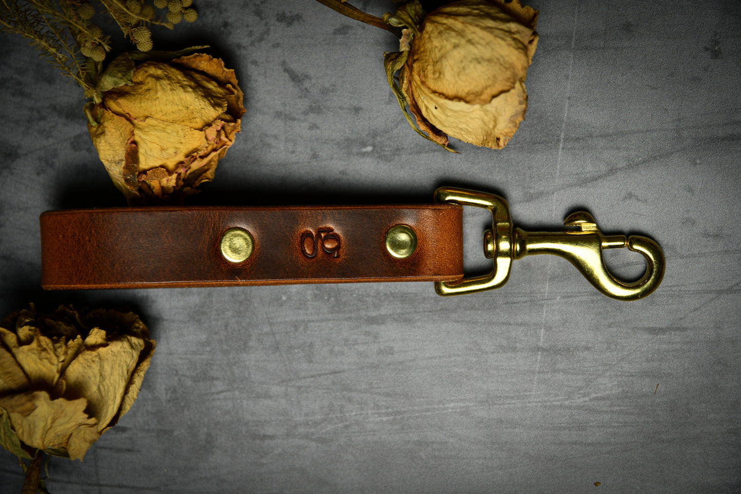 Handcrafted Pastel Pink Lead and Personalised Collar Set with Chestnut Leather.