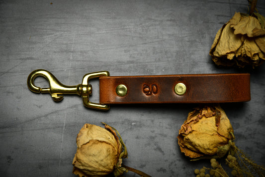 Handcrafted Chestnut Leather Lead Holder/Keyring.