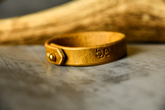 Handcrafted Unisex Leather Bracelet in Leaf Green. For those willing to proudly match their hound's Gentry attire.