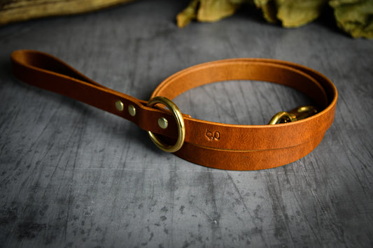 Handcrafted Light Tan Leather Lead