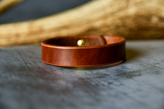Leather Bracelet in Chestnut - for those willing to proudly match their hound's Gentry attire