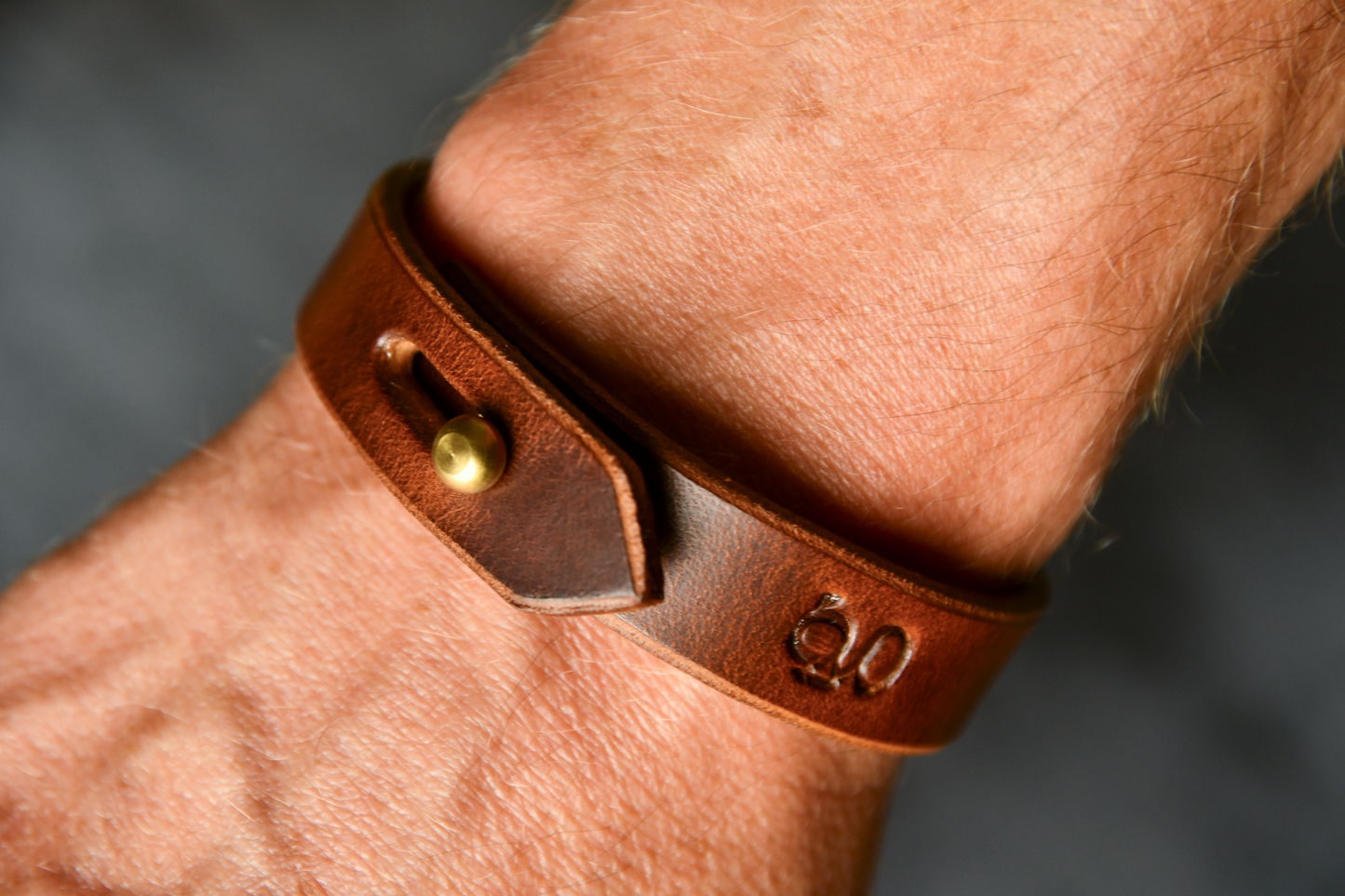Leather Bracelet in Chestnut - for those willing to proudly match their hound's Gentry attire