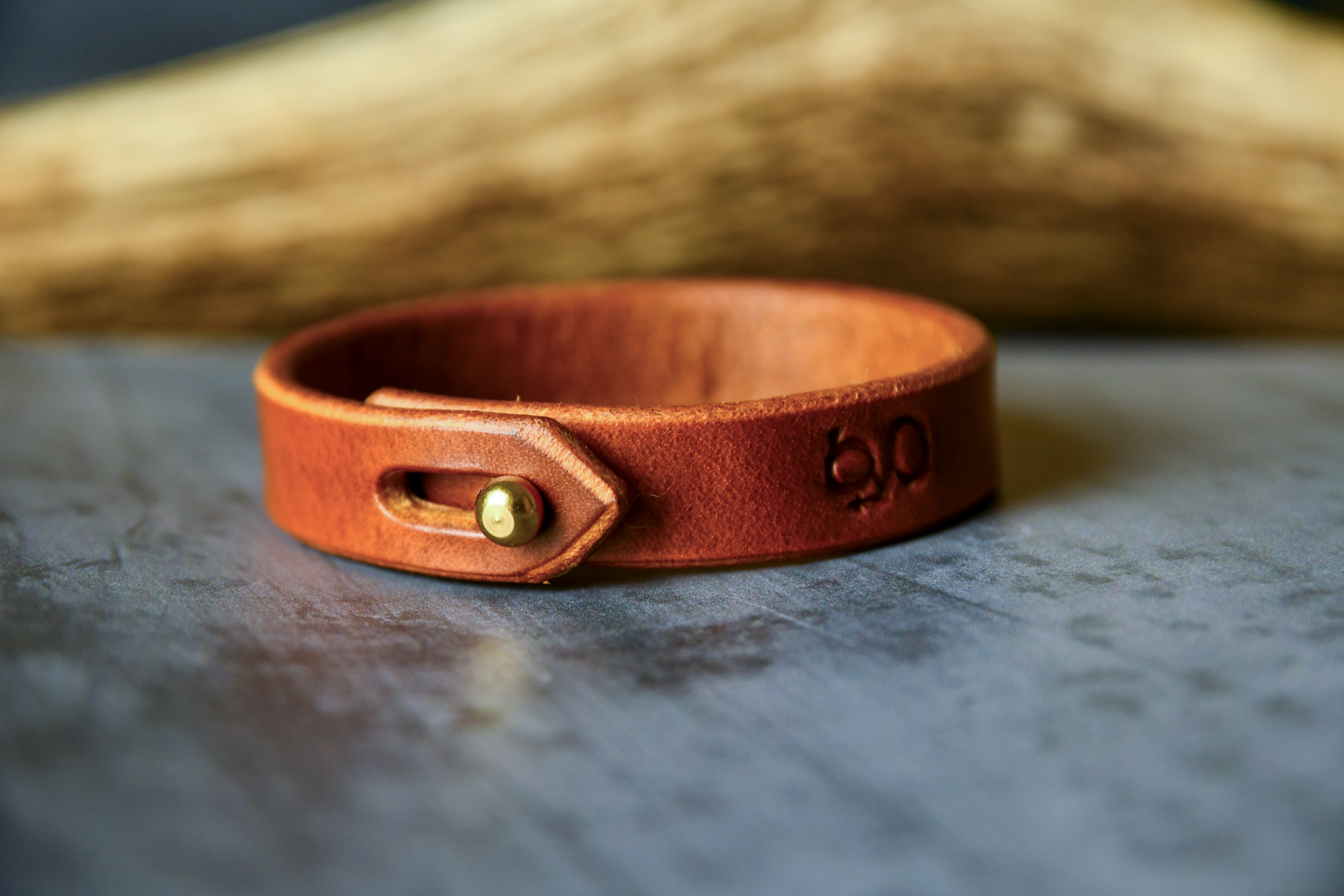 Leather Bracelet in Light Tan - For those willing to proudly match their hound's Gentry attire