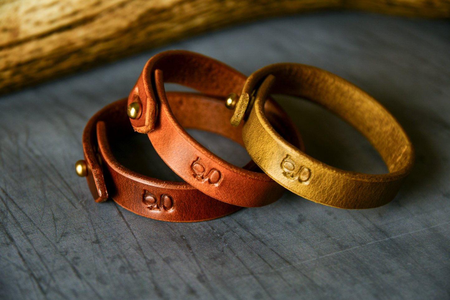 Leather Bracelet in Light Tan - For those willing to proudly match their hound's Gentry attire