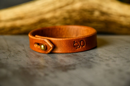 Handcrafted Unisex Leather Bracelet in Light Tan. For those willing to proudly match their hound's Gentry attire.